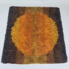 Vintage Blekingerya Rya rug/ wall hanging approx. 69"H 65"W