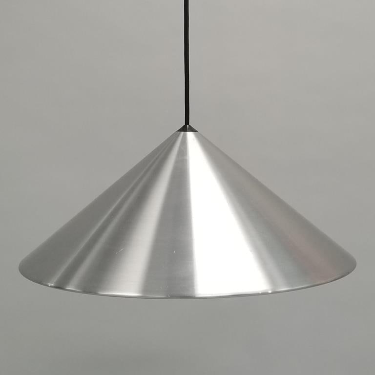 Jo Hammerborg for Fog & Morup Denmark brushed aluminum hanging fixture- 8"H 18"D shade only: Jo Hammerborg for Fog & Morup Denmark brushed aluminum hanging fixture- 8"H 18"D shade only
