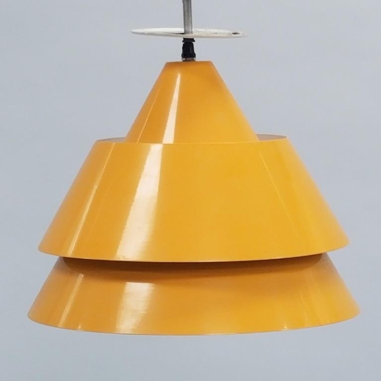 Jo Hammerborg for Fog & Morup Denmark 3 tier metal hanging fixture- 11"H 14 1/8"D: Jo Hammerborg for Fog & Morup Denmark 3 tier metal hanging fixture- 11"H 14 1/8"D