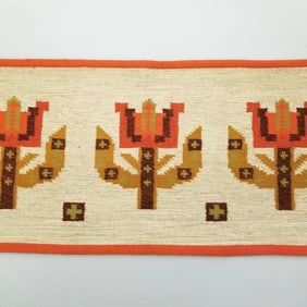 Scandinavian woven wall hanging/ runner- 67"L 18 1/2"W
