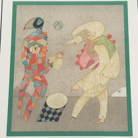 Mihail Chemiakin framed pencil signed & numbered 76/250 lithograph- 38"H 30 1/4"W