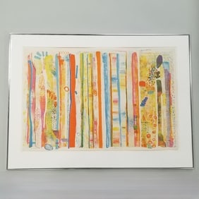 Robert Natkin framed pencil signed artist's proof #2, dated 1971 "Apollo Series"- 31 3/16"H 42 1/4"W