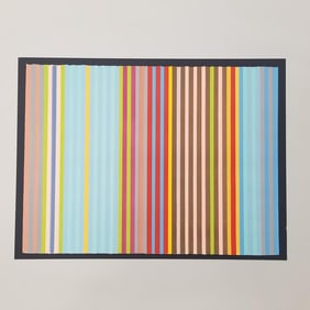 Gene Davis unframed pencil signed & numbered 58/75 on reverse screen print- G05974- 22 1/2"H 30"W