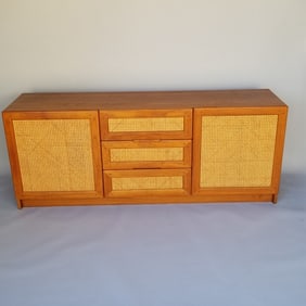 Dyrlund teak low dresser/ credenza- 29 3/4"H 74 1/2"W 19"D