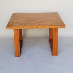 Cado-Denmark marquetry end table- 19 3/4"H 31 1/2"W 31 1/2"D
