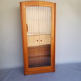 Komfort Denmark teak tall china cabinet with glass shelves 6 1/2"H 25 1/4"W 16 1/2"D