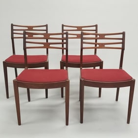 Set 4 Johannes Andersen for Vamo Sonderborg teak dining chairs- 37"H 19"W 18"D