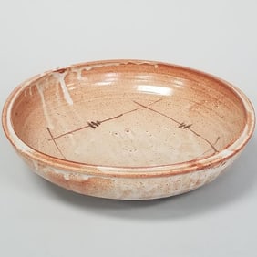 Warren Mackenzie large bowl with interior design not stamped- 4 1/2"H 16 1/2"D