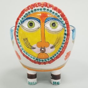 Desimone Italy mid-century cat motif bowl- 10"H 81/2"W 10"D