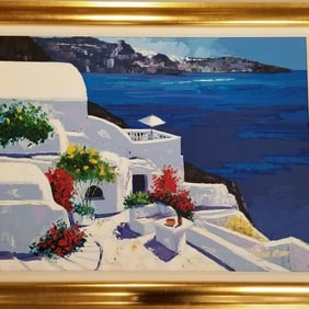 Barbara McCann signed & numbered serigraph 101/200 "The Greek Isles II" with COA Merrill Chase