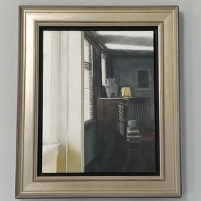Nick Patten signed framed oil painting on board- 19"x 16" OD
