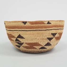 Native American basket cap: Northern California- 4"H 7 1/2" diameter