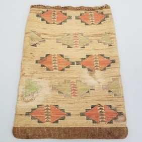 Native American Plateau corn husk bag- 17"H 13"W 3/8"D (color fading, stains)