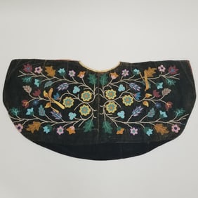 Antique Native American beaded cape w/ floral motif- 42" x 22"