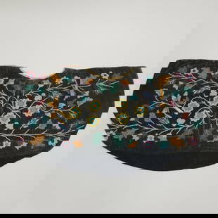 Antique Native American beaded cape w/ floral motif- 42" x 22": Antique Native American beaded cape w/ floral motif- 42" x 22"