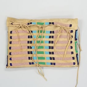 Native American beaded possible bag- 8 1/2"H 12 1/2"W 1 1/4"D