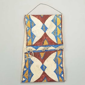 Native American painted parfleche envelope- 25"L 14 1/2"W 1 1 /2"D (two holes/tear loss)