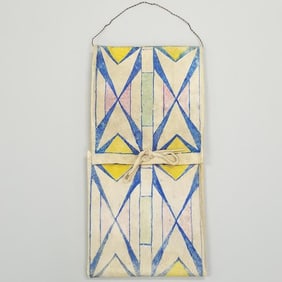 Native American painted parfleche envelope- 24 1/4"L 12"W 1 1/4"D