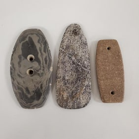 3 stone gorgets, etc- 5 1/4" largest