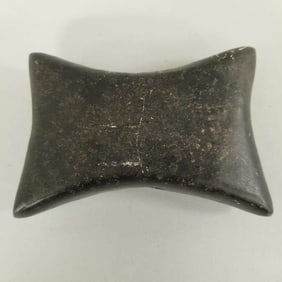 Native American hourglass shaped bannerstone- 4" x 3"