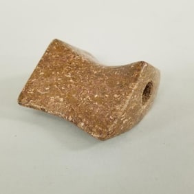 Native American saddle-form bannerstone- 3" x 2 3/4"