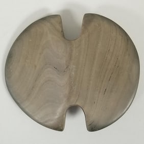 North American banded slate winged bannerstone- 3" x 2 3/4"
