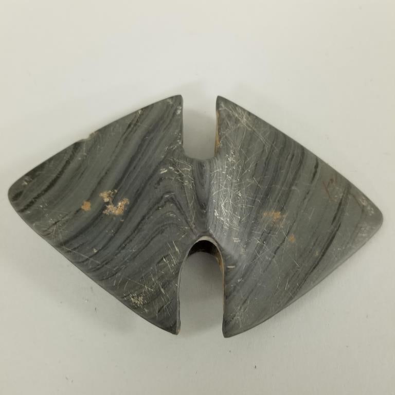 North American banded slate winged bannerstone- 5 1/4" x 3 1/2" (1 of 5)