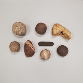 8 assorted stones in asst shapes- some North American?- 5" largest