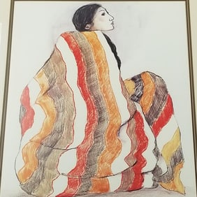 R.C. Gorman Southwest print of a woman- 36" x 30" OD framed
