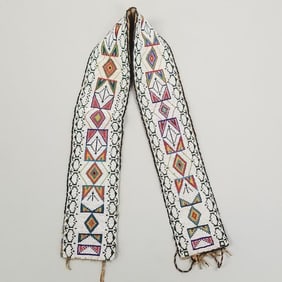 Vintage Native American beaded belt- 35" x 3 1/4" (minor bead loss)