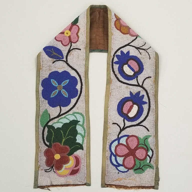 Old Native American beaded bandolier shoulder strap- 47" x 6 1/2" (some bead losses) (1 of 11)