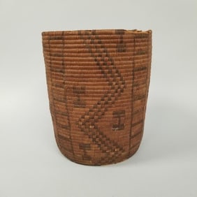 Old Southwest Native American woven basket- 11 3/4"H 10" diameter (as seen- losses to top rim &