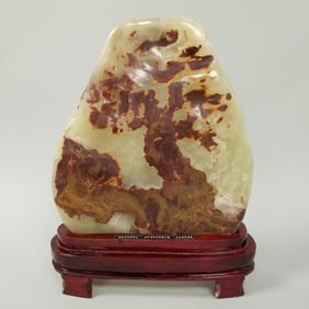 Massive 24.5 lbs Afghannis jasper specimen- 14 1/2" x 13" x 1 3/4" not including wood stand