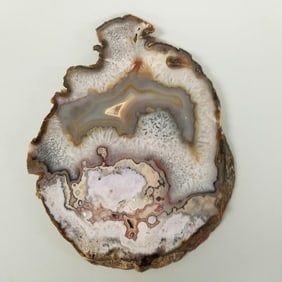 Large 12.5 lbs lace agate slab- one side polished, 15 1/2" x 12 1/2" x 1"