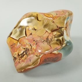 Large 14.5 lbs polished polychrome/ocean jasper specimen- 8 3/4" x 7" x 5 1/2"