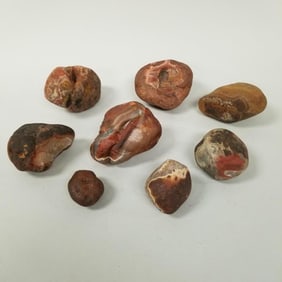 8 agate specimens- 7 lbs total weight, 4" longest