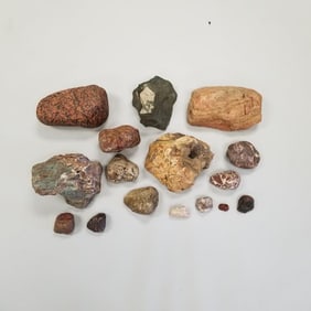 Group large rock specimens & minerals- 10 1/2" largest