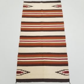 Southwest Navajo rug with stripe design- 4' 11 1/2" x 2' 7"