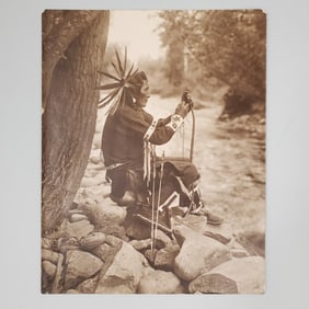 McKay Art Co. photograph- Native American- 13 7/8"H 10 7/8"W image size (some roughness) 16 3/4"H 13
