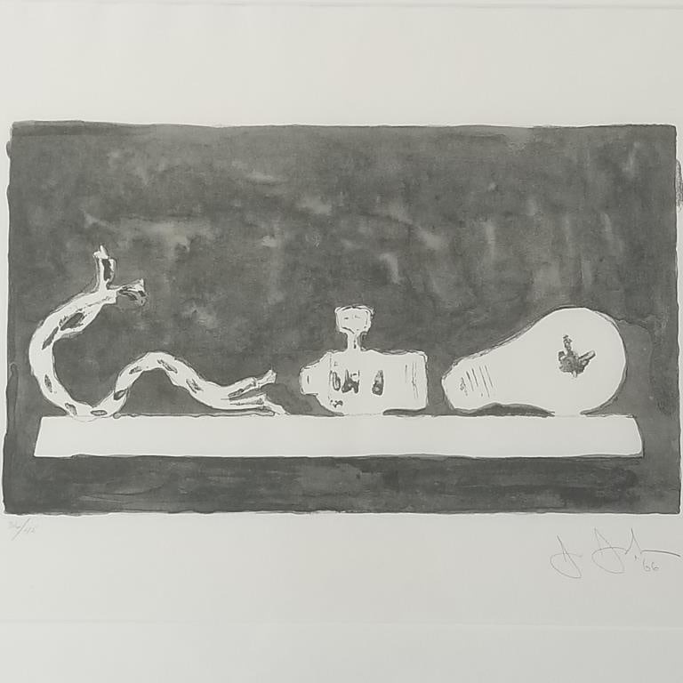 Jasper Johns pencil signed '66 & numbered 36/45 lithograph: "Light Bulb" framed 22 1/4"H 28"W OD (1 of 11)