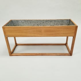 Mid-century rosewood low planter (faded) 17 1/2"H 35"W 7 1/4"D
