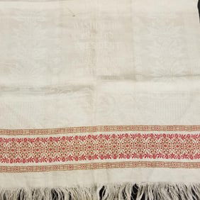 Antique American Centennial (?) woven linen towel- Washington/ Independence- 38 1/2"H 20"W