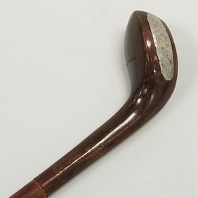 Antique golf club/ cane stamped W. Stuart (missing ferrule) 35 1/2"L