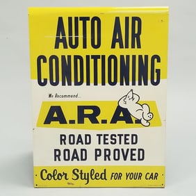 Auto Air Conditioning double-sided sandwich stand- up sign- A-M Sign Co (some scratches) 36"H 26"W