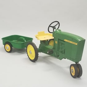 John Deere pedal tractor with trailer: 25 3/4"H 18"W 65"L overall length