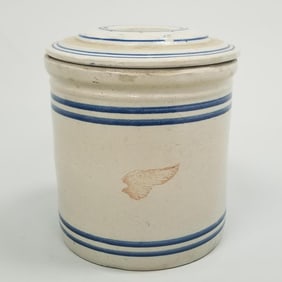 Red Wing 2-gallon pantry jar with cover: 8 3/4"H 7 3/4"D