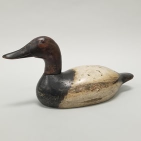 Antique Hays/ Mason painted canvasback duck decoy: 7 3/4"H 16 1/2"L 6 1/2"D