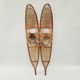 Large pair vintage Snocraft Norway Maine snowshoes 56"L 10 1/2"W