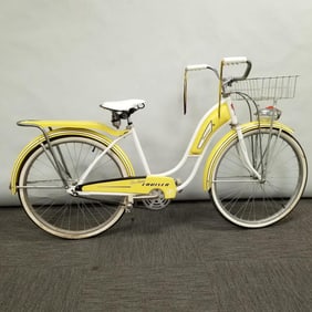 Vintage Firestone De Luxe Cruiser ladies bike: older restoration approx. 30"H 70"L 21"W w/ a framed