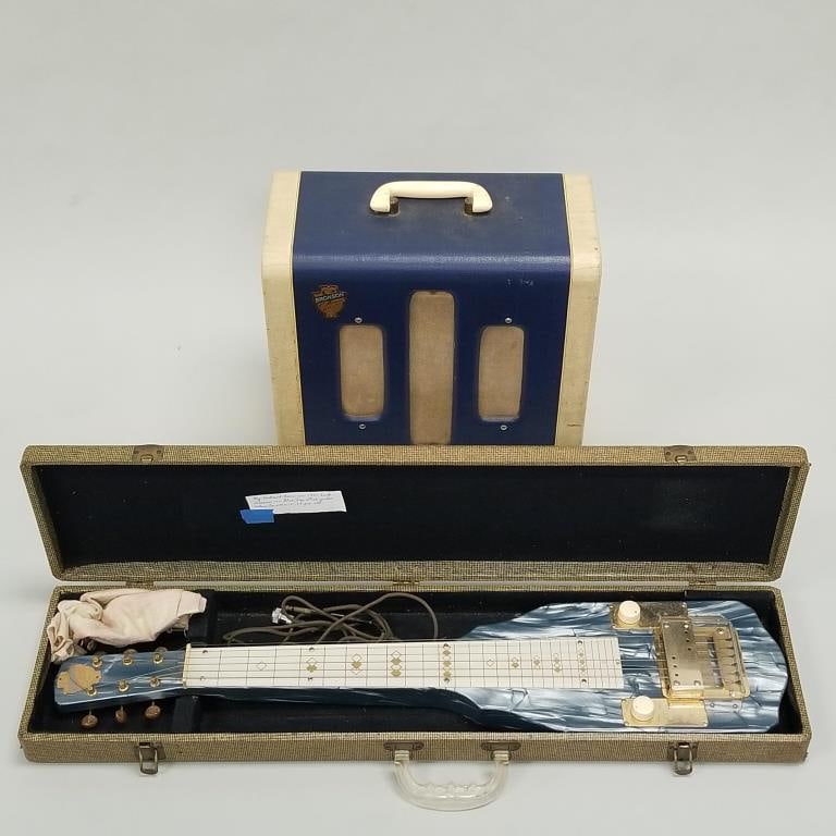 Vintage Bronson tube amplifier & steel guitar with case (both not working) - amp: 15 1/2"H 15"W 7 (1 of 18)